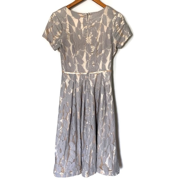 Mikarose 1940s Style Modest Dress Renee Gold & Grey Lace XS - Picture 9 of 13